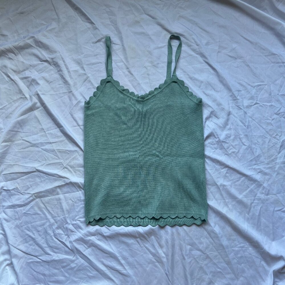 Mine Sweater Scalloped Hem Tank Top